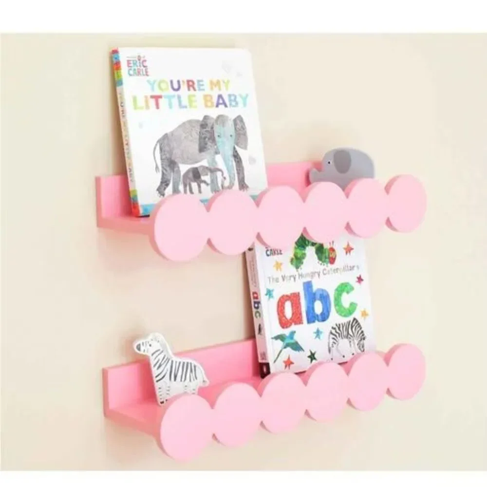 Set of 2 pink floating shelves